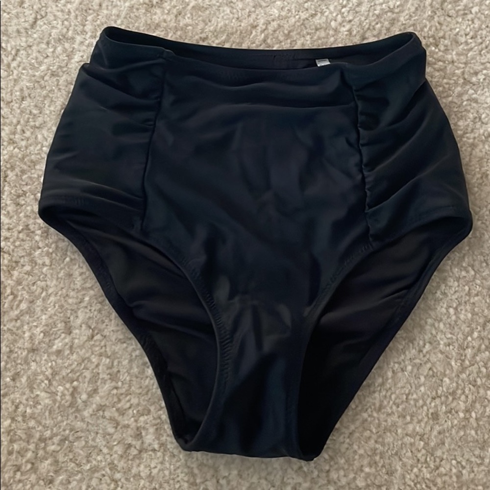 Aerie XXS women’s high waisted full coverage black bikini bottom